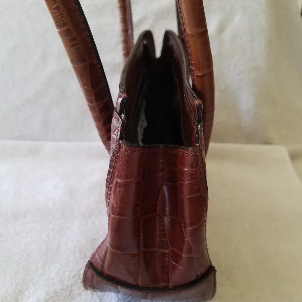 NEWPORT NEWS EASY STYLE VINTAGE FAUX ALLIGATOR LEATHER PURSE - Picture 7 of 13